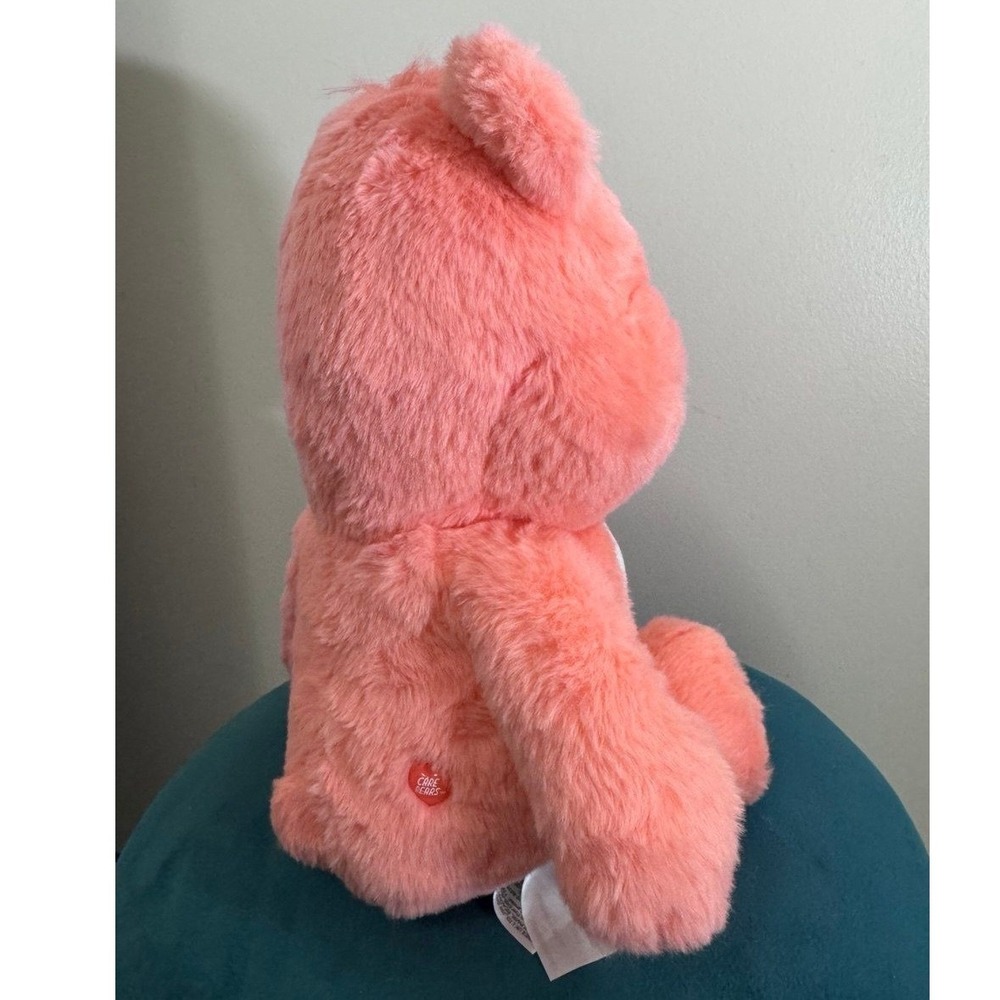 Care Bears Love-a-Lot Bear Plush 11in Pink Unlock the Magic Heart Badge - Picture 4 of 6